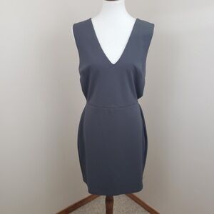 Soprano Crossback Body-con Grey V Neck Dress